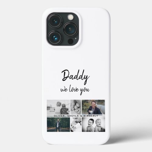 Father with Kids and Family Dad Photo Collage iPhone 13 Pro Case