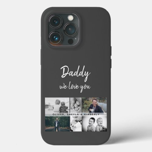 Father with Kids and Family Dad Photo Collage iPhone 13 Pro Case