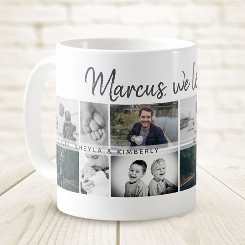Father with Kids and Family Dad Photo Collage Coffee Mug