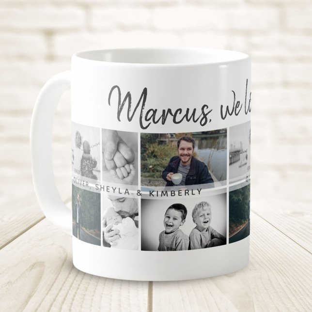 Father with Kids and Family Dad Photo Collage Coffee Mug (Creator Uploaded)