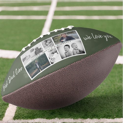 Father with Kids and Family Dad Photo Collage Football