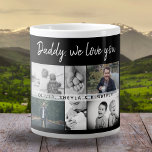 Father with Kids and Family Dad Photo Collage Giant Coffee Mug<br><div class="desc">Father with Kids and Family Dad Photo Collage Giant Coffee Mug. Collage of 6 photos, father`s name with a sweet message in a trendy white script and names of children that overlay the photos. Add your 6 favorite family photos. Sweet keepsake and a gift for a birthday, Father`s Day or...</div>
