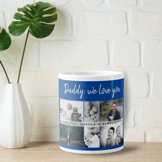 Father with Kids and Family Dad Photo Collage Giant Coffee Mug (Creator Uploaded)