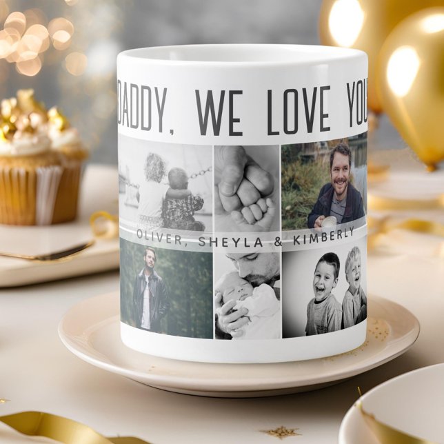 Father with Kids and Family Dad Photo Collage Giant Coffee Mug (Creator Uploaded)