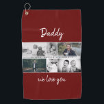 Father with Kids and Family Dad Photo Collage Golf Towel<br><div class="desc">Father with Kids and Family Dad Photo Collage Golf Towel. Collage of 6 photos, father`s name with a sweet message in a trendy script and names of children that overlay the photos. Add your 6 favorite family photos. Sweet keepsake and a gift for birthday, Father`s Day or Christmas for a...</div>