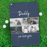 Father with Kids and Family Dad Photo Collage Golf Towel<br><div class="desc">Blue Father with Kids and Family Dad Photo Collage Golf Towel. Collage of 6 photos, father`s name with a sweet message in a trendy script and names of children that overlay the photos. Add your 6 favorite family photos. Sweet keepsake and a gift for birthday, Father`s Day or Christmas for...</div>