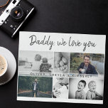 Father with Kids and Family Dad Photo Collage Jigsaw Puzzle<br><div class="desc">Father with Kids and Family Dad Photo Collage puzzle. Collage of 6 photos, father`s name with a sweet message in a trendy script and names of children that overlay the photos. Add your 6 favorite family photos. Sweet keepsake and a gift for birthday, Father`s Day or Christmas for a dad,...</div>