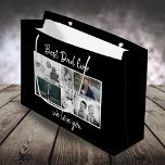 Father with Kids and Family Dad Photo Collage Large Gift Bag<br><div class="desc">Father with Kids and Family Dad Photo Collage Large Gift Bag. Collage of 6 photos, father`s name with sweet message in a trendy script and names of children that overlay the photos. Add your 6 favorite family photos. Sweet keepsake and a gift bag for birthday, Father`s Day or Christmas for...</div>