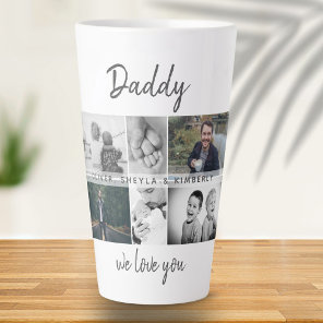 Father with Kids and Family Dad Photo Collage Latte Mug