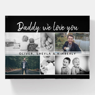 Father with Kids and Family Dad Photo Collage Paperweight