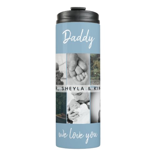 Father with Kids and Family Dad Photo Collage  Thermal Tumbler