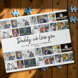 Father with Kids Family Dad 14 Photo Collage  Jigsaw Puzzle