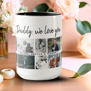 Father with Kids Family Dad 14 Photo Collage Mug