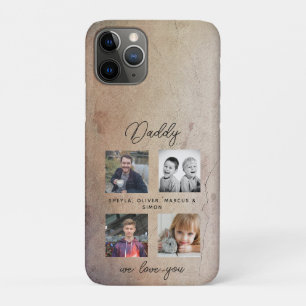 Father with Kids Family Daddy 4 Photo Collage iPhone 11 Pro Case