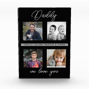 Father with Kids Family Daddy Photo Collage Block