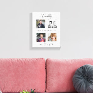 Father with Kids Family Daddy Photo Collage Canvas Print
