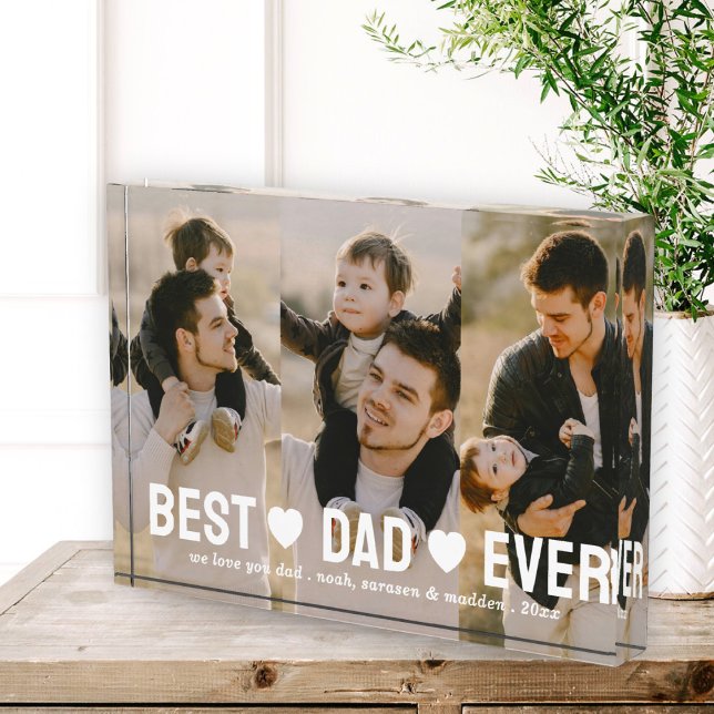 Father with Kids Family Father's Day Best Dad Ever Photo Block (Creator Uploaded)