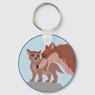 Father Wolf and Pup Keychain
