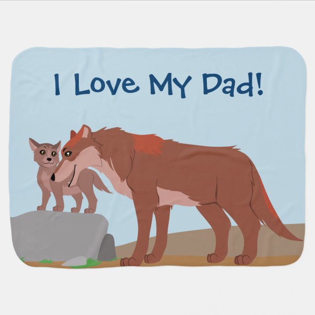 Father Wolf and Pup Swaddle Blanket (Horizontal)