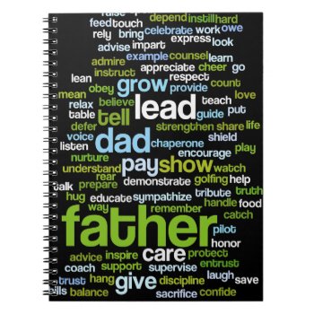Father Word Cloud Notebook by JulDesign at Zazzle