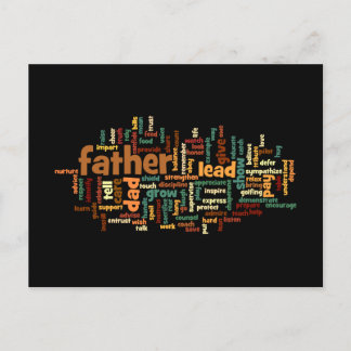 Father Word Cloud Postcard