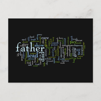 Father Word Cloud Postcard