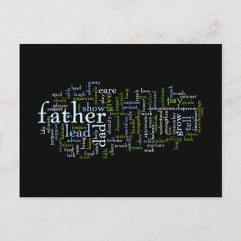 Father Word Cloud Postcard by JulDesign at Zazzle