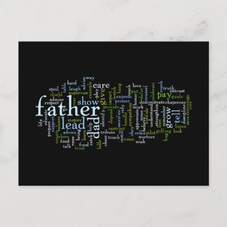 Father Word Cloud Postcard