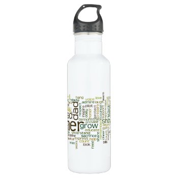 Father Word Cloud Water Bottle by JulDesign at Zazzle