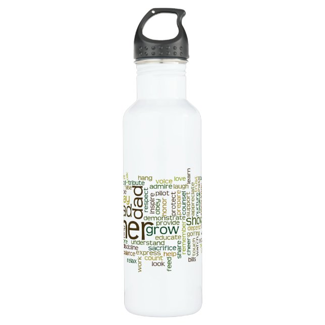 Father Word Cloud Water Bottle (Front)