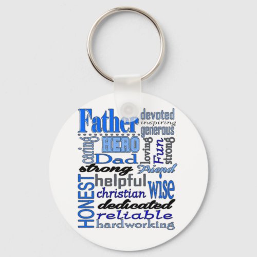 Father Words Day Dad Daddy Papa Pawpaw Keychain