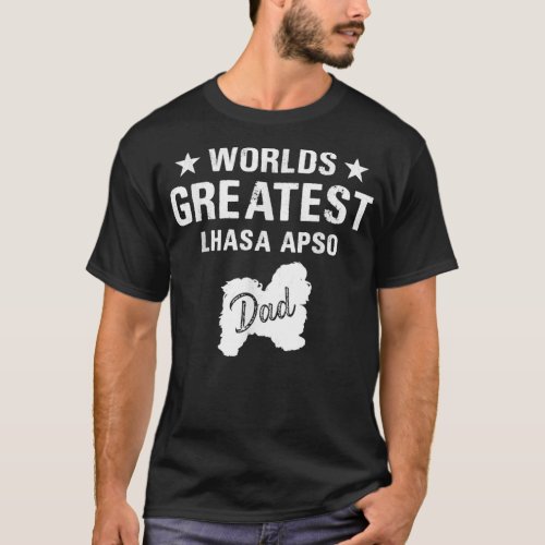 Father Worlds Greatest Lhasa Apso Dog Dad Paw Cute T_Shirt