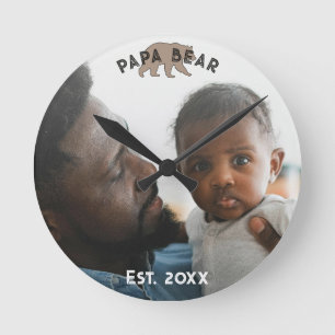 Father Year Established Photo  Round Clock