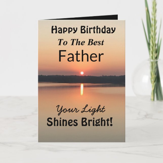 Father Your Light Shines Bright Happy Birthday Card (Front)