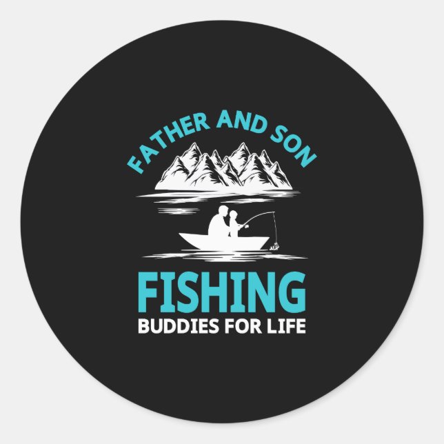 FatherAnd Son Fishing Buddies For Life Sticker (Front)