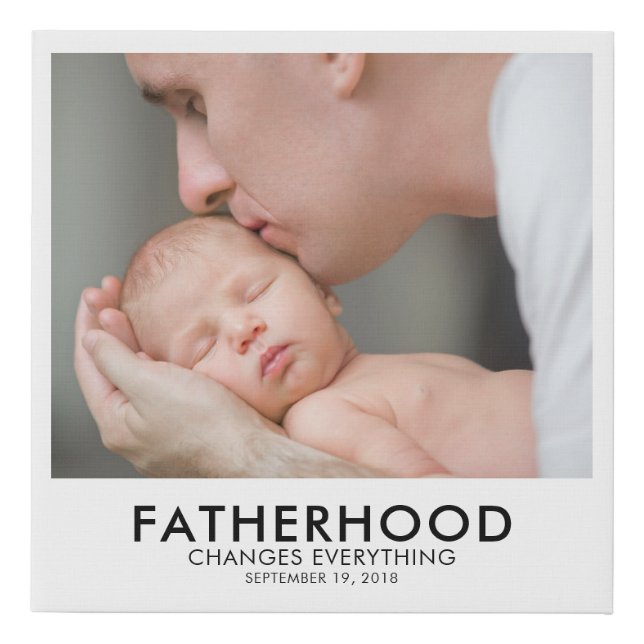 Fatherhood Father's Day Faux Canvas Print (Front)