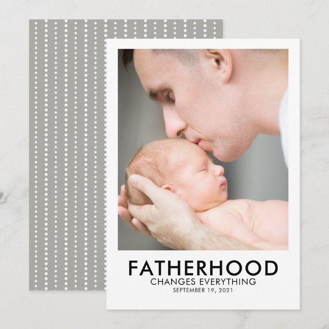 Fatherhood Father's Day Photo Card (Front/Back)