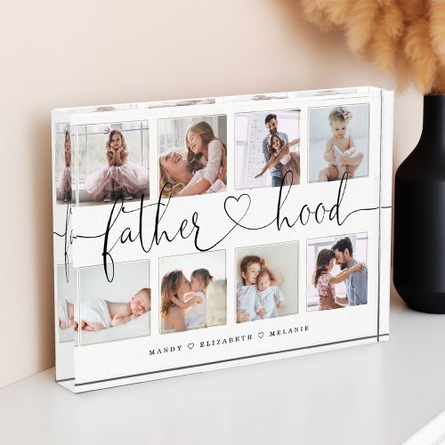 Fatherhood Script  Gift For fathers Photo Collage