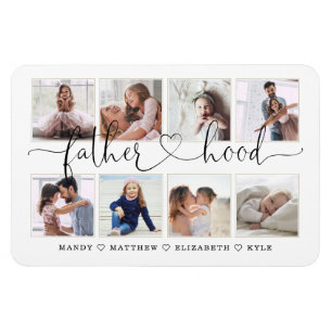 Fatherhood Script Gift For fathers Photo Collage Magnet