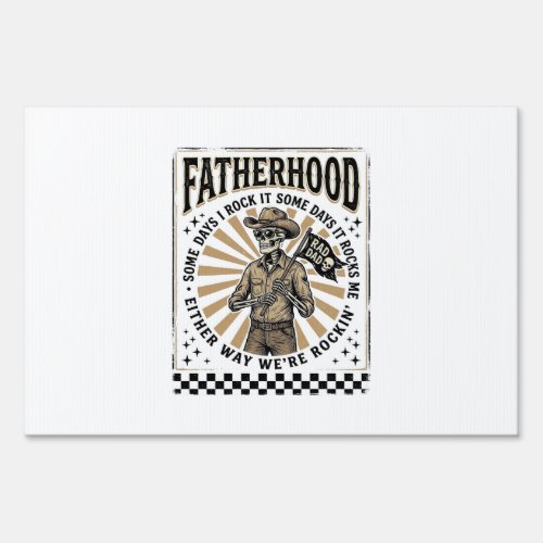 Fatherhood Vintage Skeleton Cowboy Dad Shirt Desig Sign