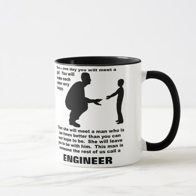 Fatherly Advice Engineer Funny Mug (Right)