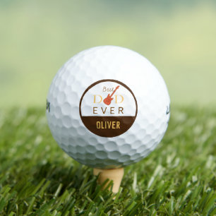 Father's Best Dad Ever Music Guitar Modern Trendy Golf Balls