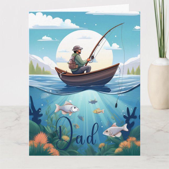 Fathers Birthday Day With A Fishing Theam Card (Front)