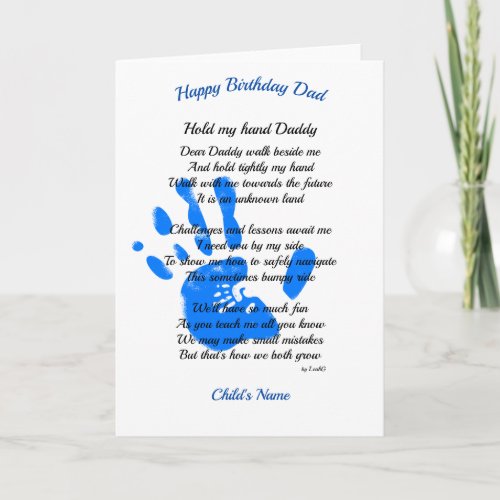 Fathers Birthday POEM from Toddler To Daddy Card