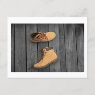 Father's Boots Postcard Print by JH Thornton
