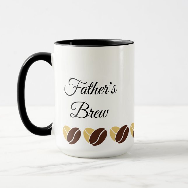 Father's Brew Mug-Dad's Coffee Mug-editable Mug (Left)