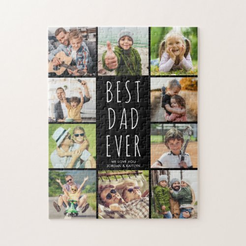 Father's Day 10 Photo Collage Modern Jigsaw Puzzle