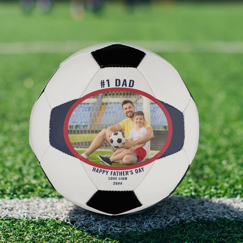 Fathers Day 1 Dad Photo Personalized Soccer Ball
