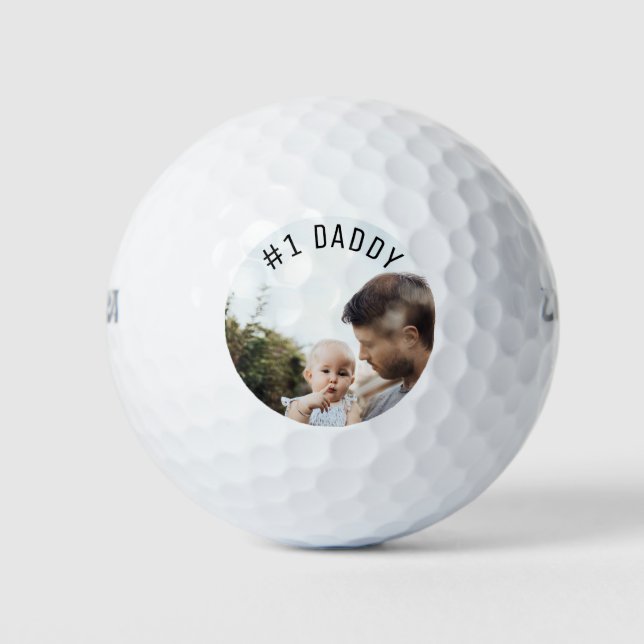 Father's Day #1 Daddy Custom Photo Golf Balls (Front)