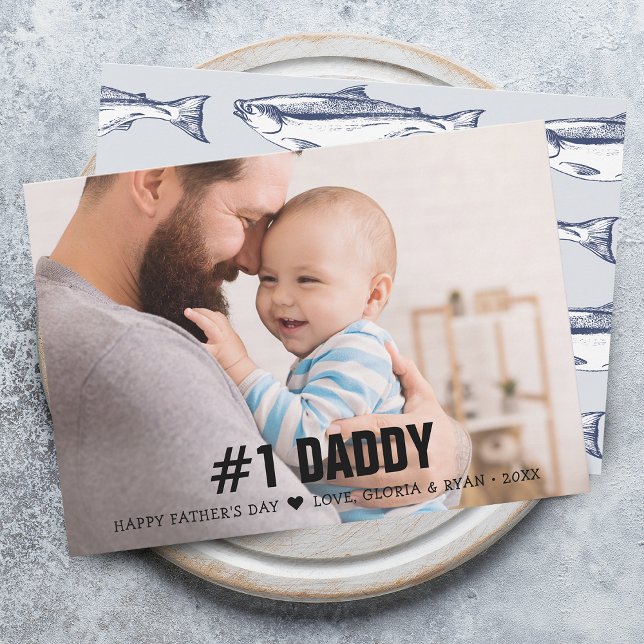 Father's Day #1 Daddy Photo Flat Holiday Card (Father's Day #1 Daddy Photo Flat Holiday Card)